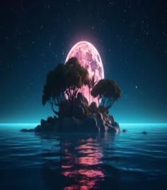 island night moon scenery digital art 28