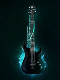 blue neon electric guitar 283825