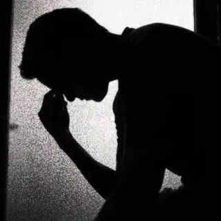 Dark man crying!