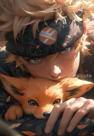 Naruto and baby kurama