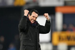 luton england unai emery manager of aston villa celebrates after the teams victory in the