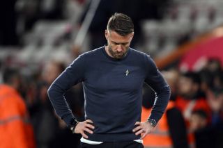 bournemouth england rob edwards manager of luton town looks dejected after the teams defeat
