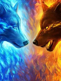 Wolf Fire And Ice