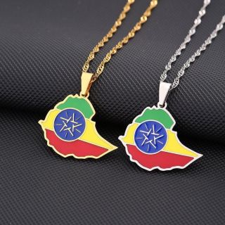 Ethiopia Flag Map Necklace 2 1200x1200