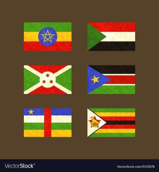 flags of ethiopia sudan burundi south vector 5145276