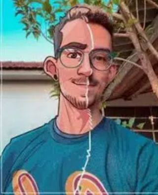 Half cartoon half human