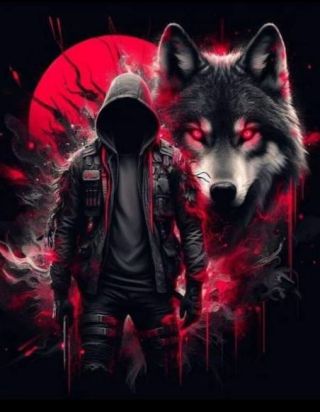Red Man And Wolf