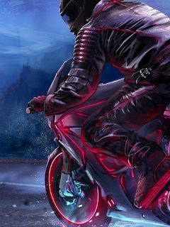 retro bike rider 4k xy 240x320