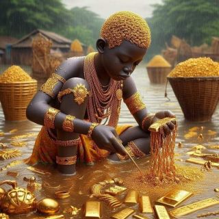 African with gold