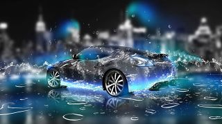 Abstract 3D Car With water