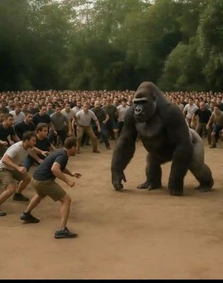 100 men vs one gorilla