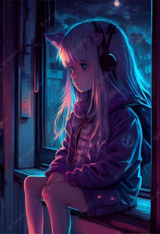 anime girl night cute generative ai 791316 5529