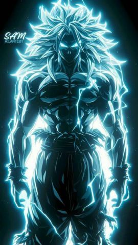 SSJ Goku blue neon light