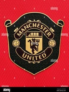 manchester united badge on a football sh
