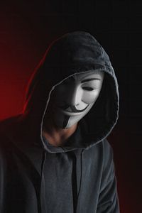 anonymus guy white mask hoodie 4k wk