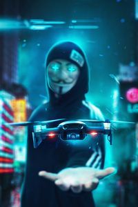 anonymus boy with drone 4k dv