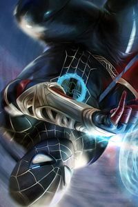 spiderman no way home black and gold suit concept art 5m