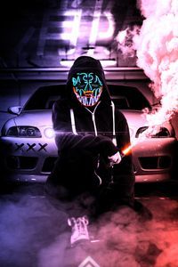 glowing mask pattern 4k ox
