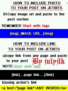 How to include image and link to ur post on Jetbits. (view a photo)