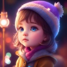 cute kid girl ai generated