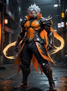 Orange cyber scorpion force suit