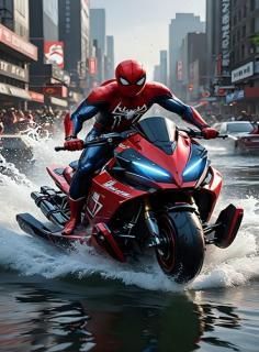 Spidey on jet ski