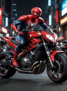 Spidey on bike