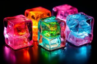 Colourful ice cubes