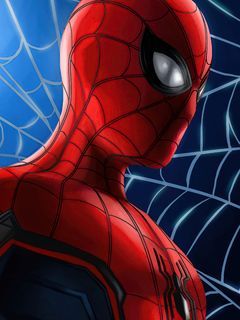 spiderman paint splash art 5k rr 240x320