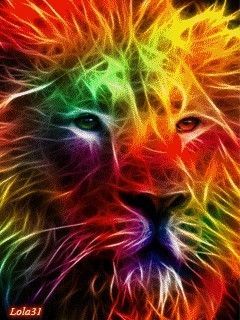 Colourful lion