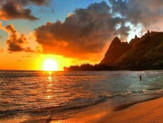 Sunset Over Sea