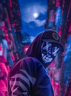 Hoddie boy neon eyes