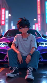 Anime boy and mustang 4