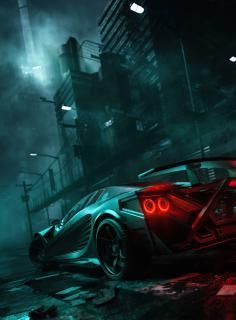 neon light on car