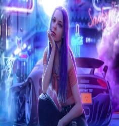 4k Anime girl and car