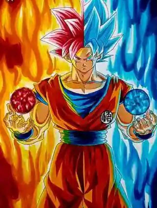 DRAGON BALL SUPER      Goku super Saiyan red and blue