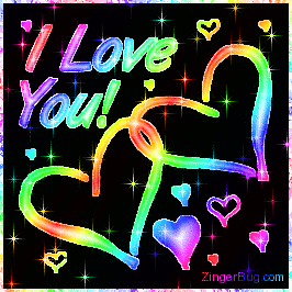 I love you glitter rainbow