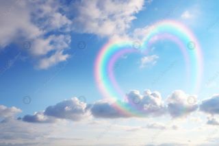 Heart shaped real rainbow