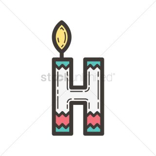letter h in candle design