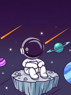 Astronut sitting on the moon