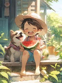 Boy & dog