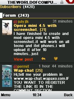 Opera mini 4.5 with screenshot for tecno and itel