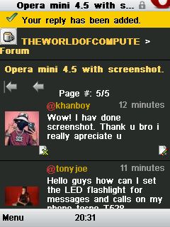 Opera mini 4.5 with screenshot support all java phone
