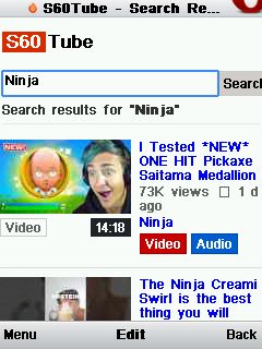 Opera mini 4.5 with screenshot.