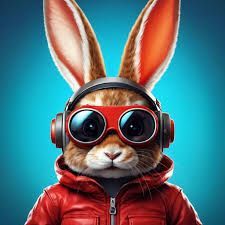 Bunny Wearing Headphone